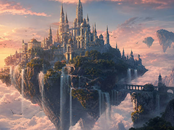 Floating Castle at Dawn wallpaper for iPad Pro 13-inch (2752x2064)