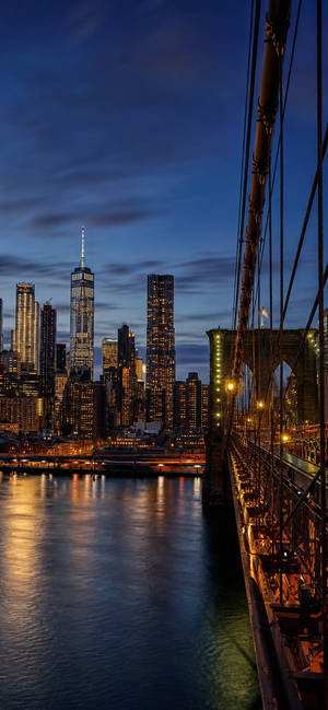 Brooklyn Bridge Blue Hour wallpaper for iPhone 13 (1170x2532)