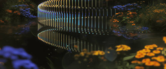 Perplexity Glowing Helix Garden wallpaper for 3440×1440 (Ultrawide) (3440x1440)