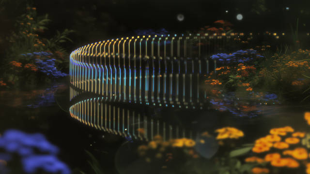 Perplexity Glowing Helix Garden - 2K laptop wallpaper