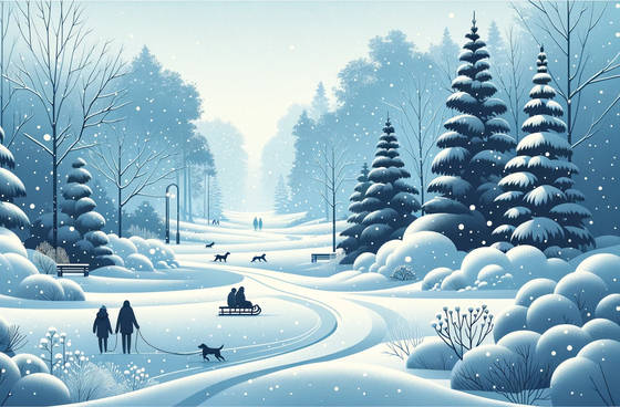 Snowy Walks wallpaper for iPad mini (2266x1488)