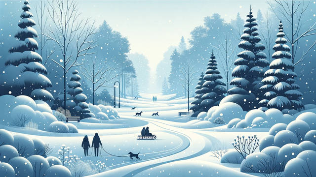 Snowy Walks - 1080p laptop wallpaper