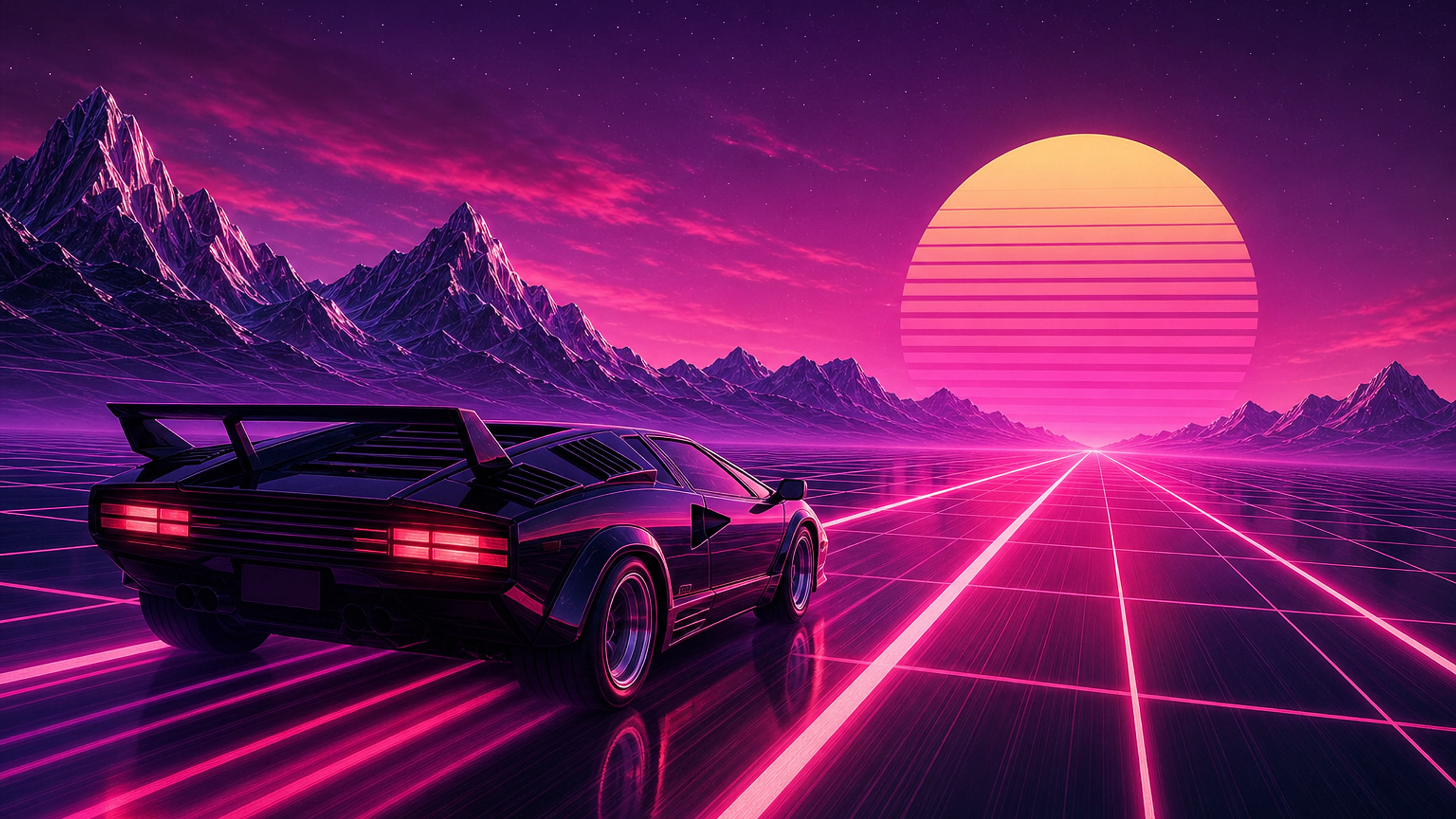 Synthwave Outrun Supercar