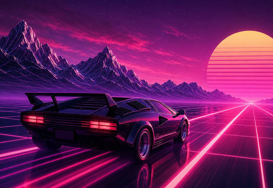 Synthwave Outrun Supercar wallpaper for iPad Pro 11-inch (2420x1668)