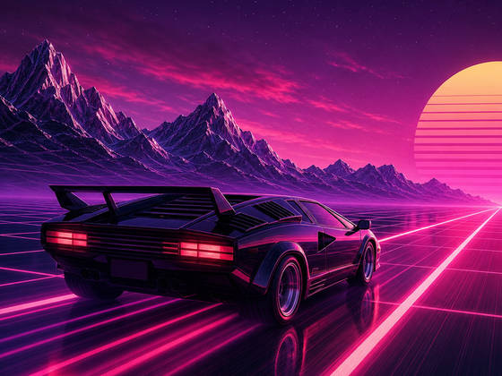 Synthwave Outrun Supercar wallpaper for iPad Pro 13-inch (2752x2064)
