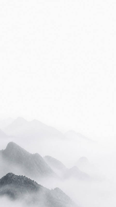White Fog Mountains - Minimalist wallpaper