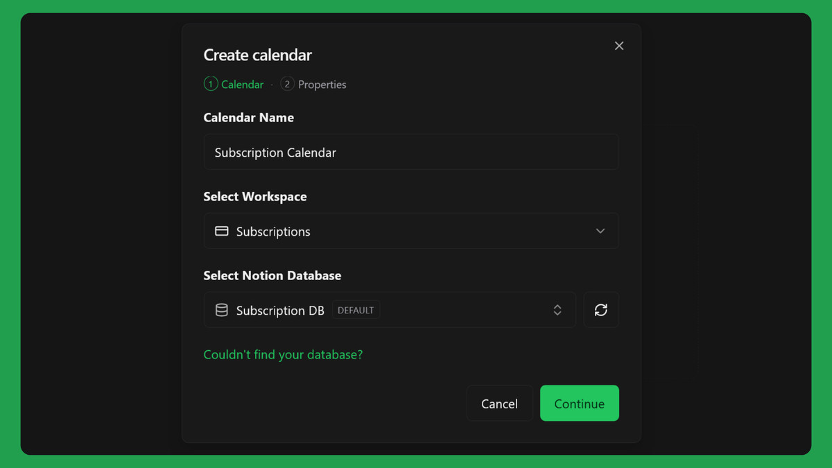Custom calendar step 1