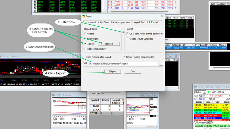 DAS Trade report export