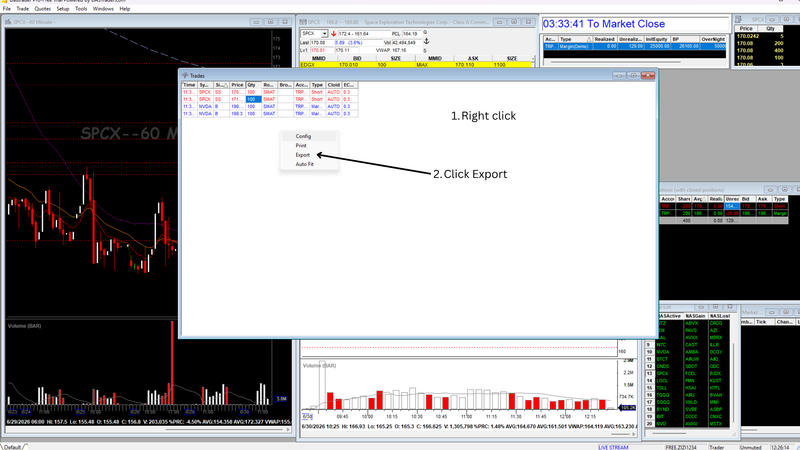 DAS Trades tab export