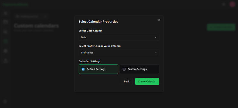 Calendar modal Default