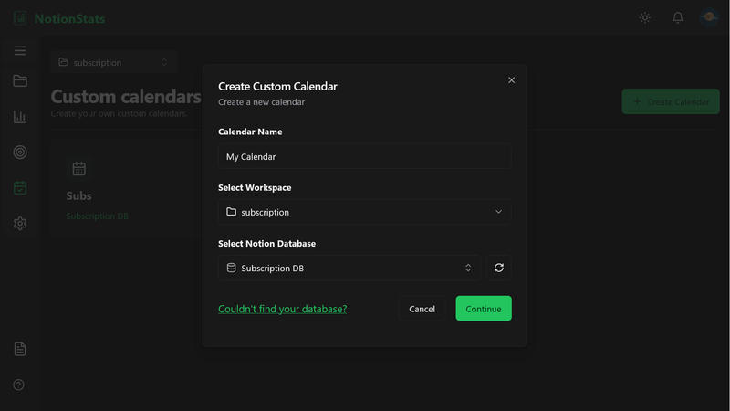 Custom calendar step 1