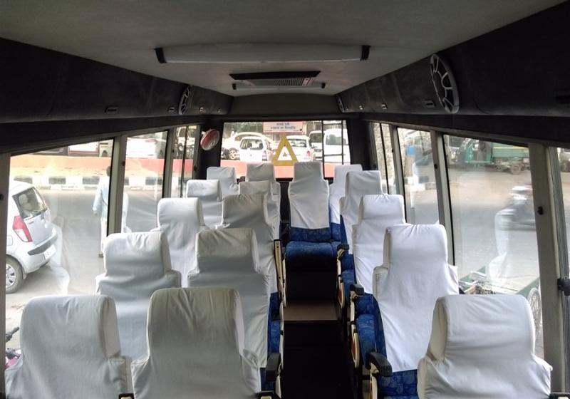 Interior of a 21-seater minibus