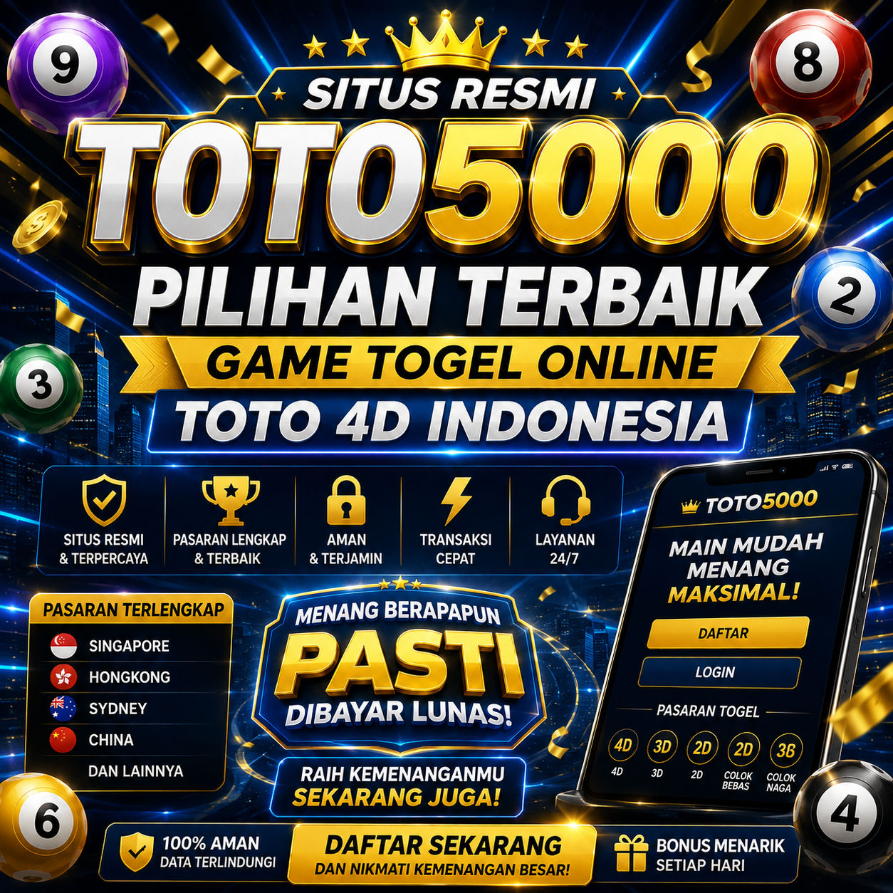 TOTO5000 : Situs Resmi Pilihan Terbaik Game Togel Online Toto 4D Indonesia