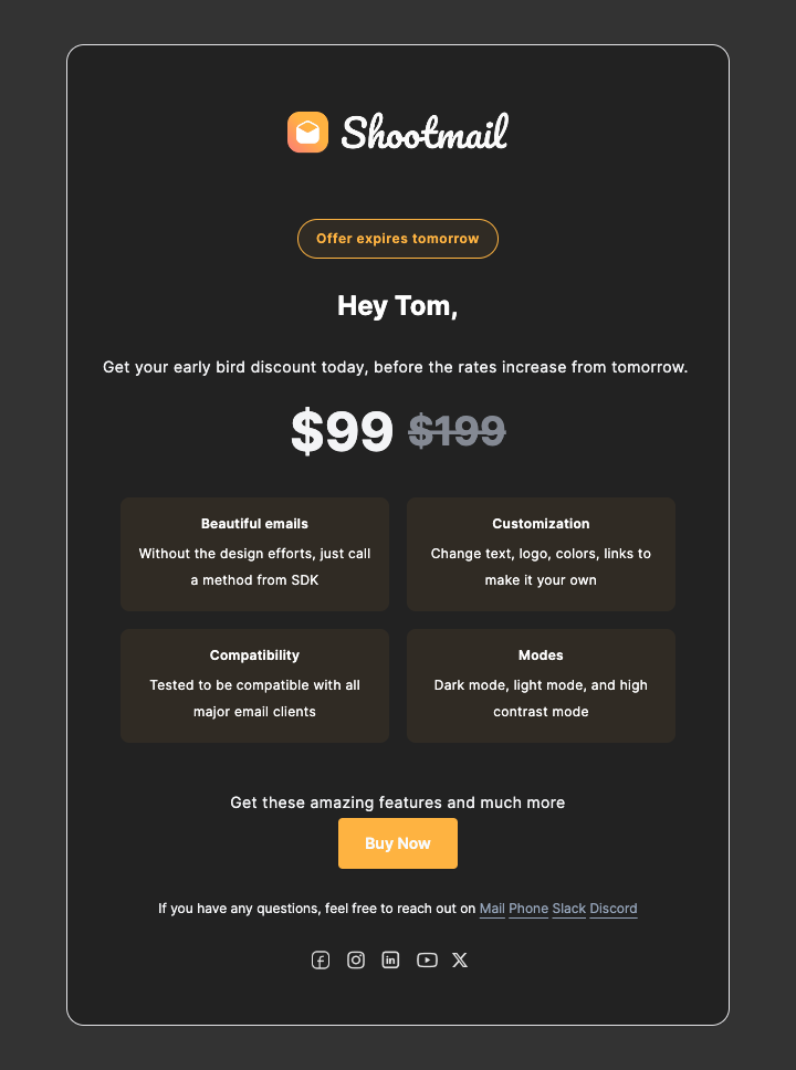 Last chance to get offer mail template