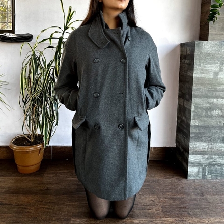 Grey double breasted overcoat 