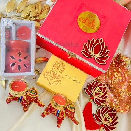 Lotus Diwali Gift Box - Red Theme