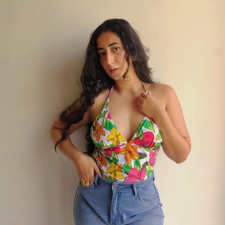 Floral halter top