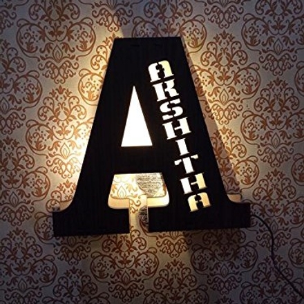 Wooden Alphabet and Name LED lamp