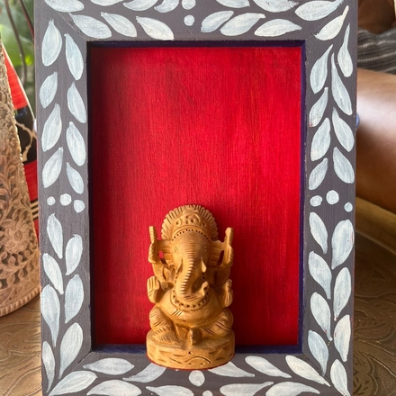 Ganpati in hand painted frame