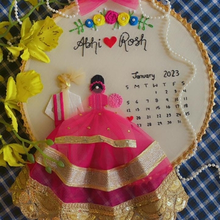 Embroidery Hoop Gift with Calendar 