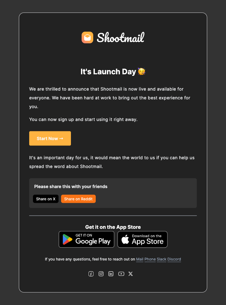 Product Launch Announcement mail template