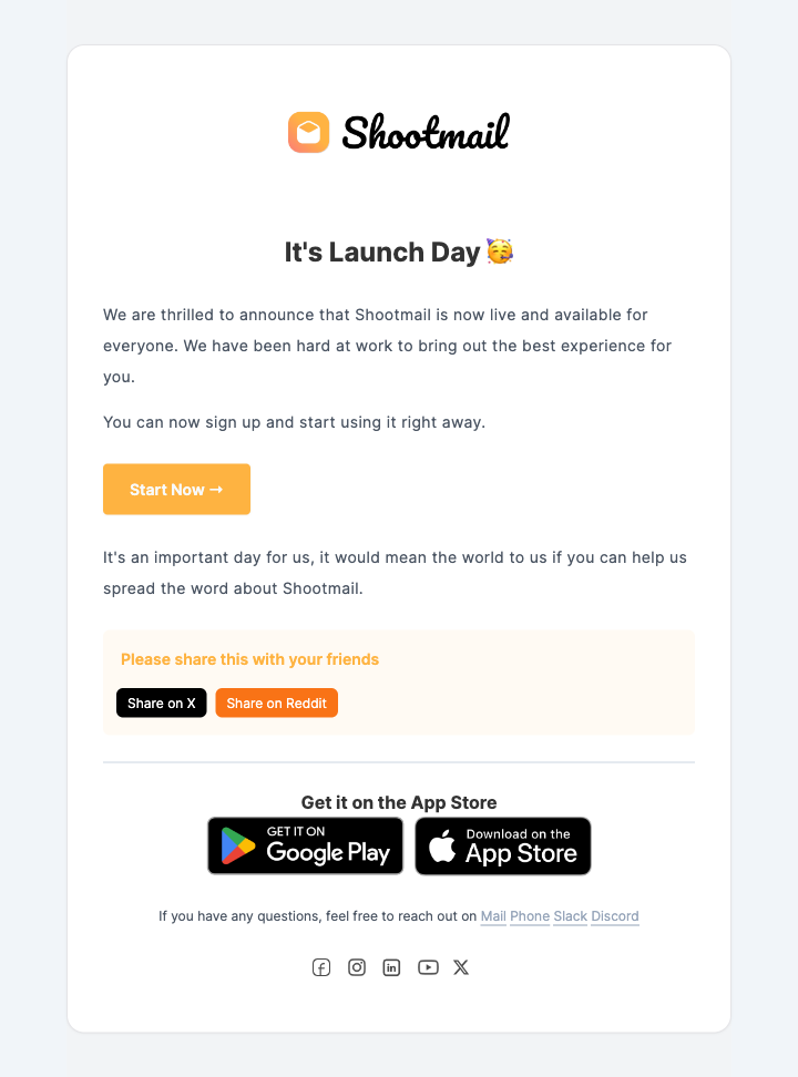 Product Launch Announcement mail template