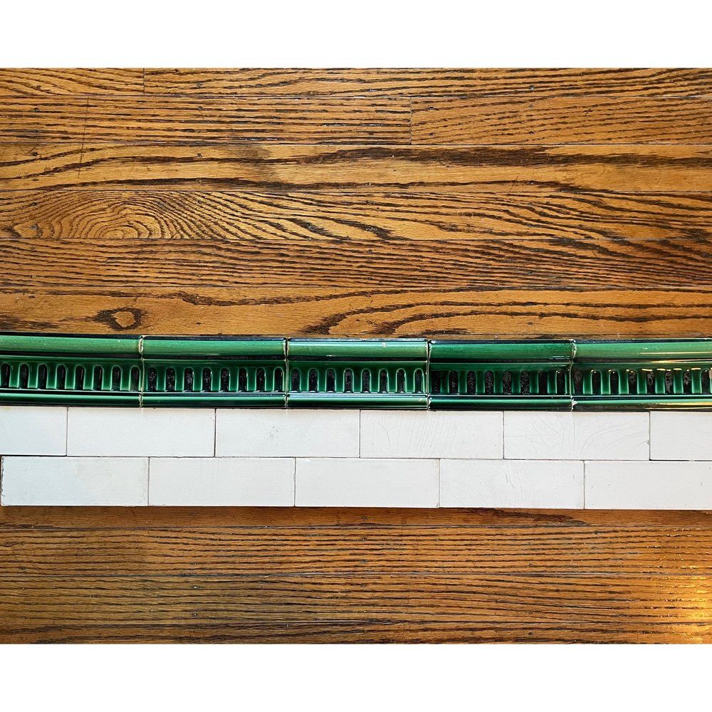 1920s Vintage Green Bullnose Cap Tiles — Storied Salvage Tile Co.