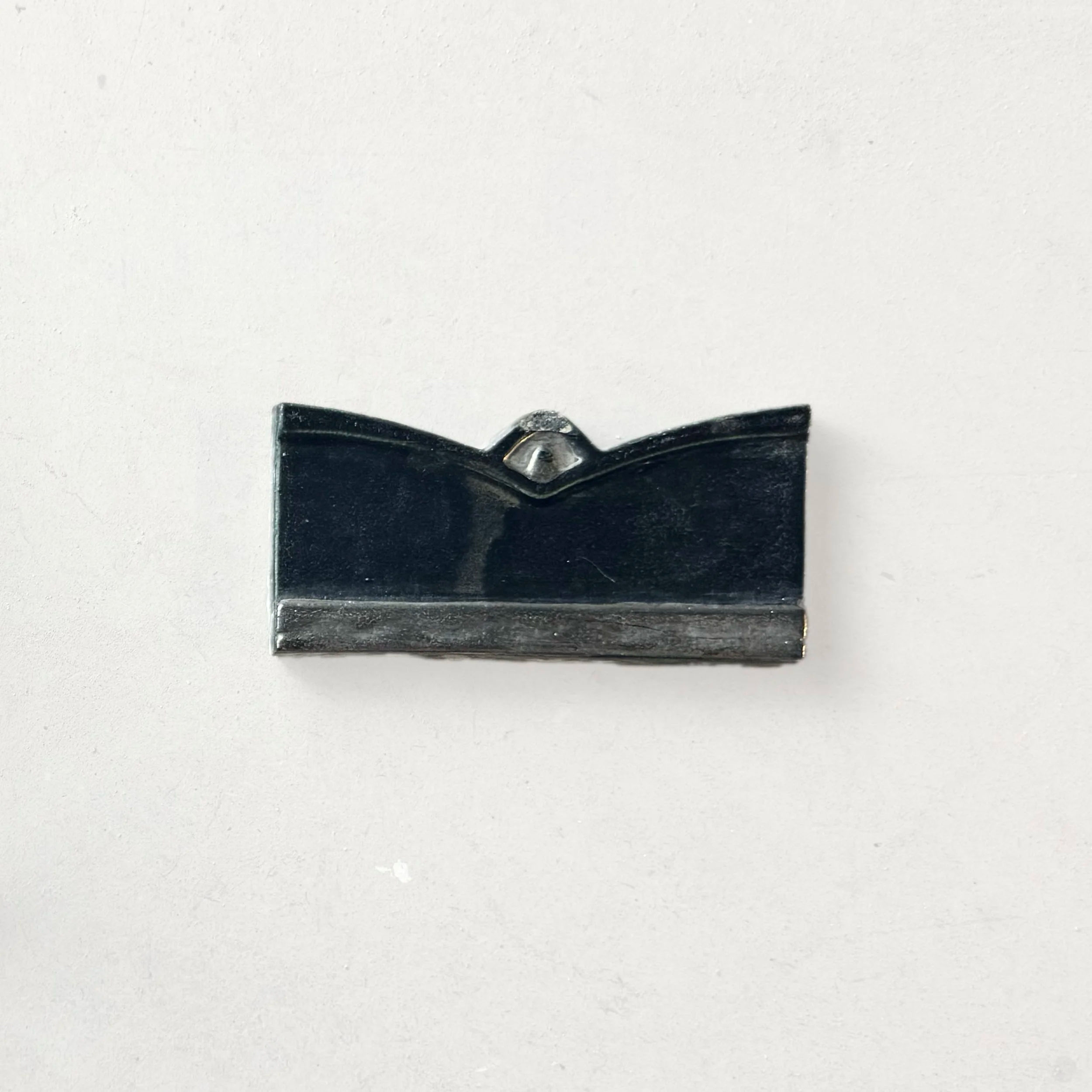1920s AETCo Faience Black + Gold Border Tile — Storied Salvage