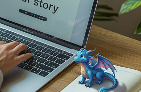 AI-powered children's storybook writing interface with automated plot and character development for self-publishers