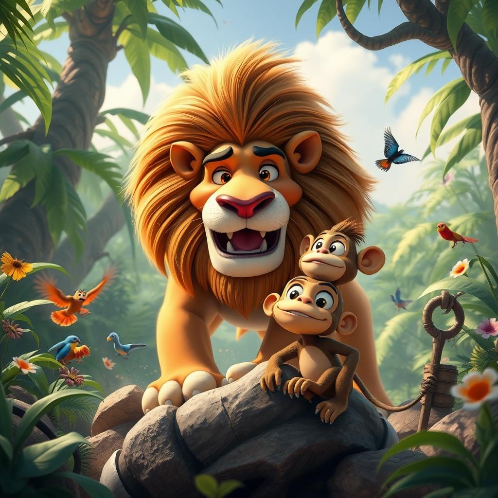 The Lion and the Clever Monkey