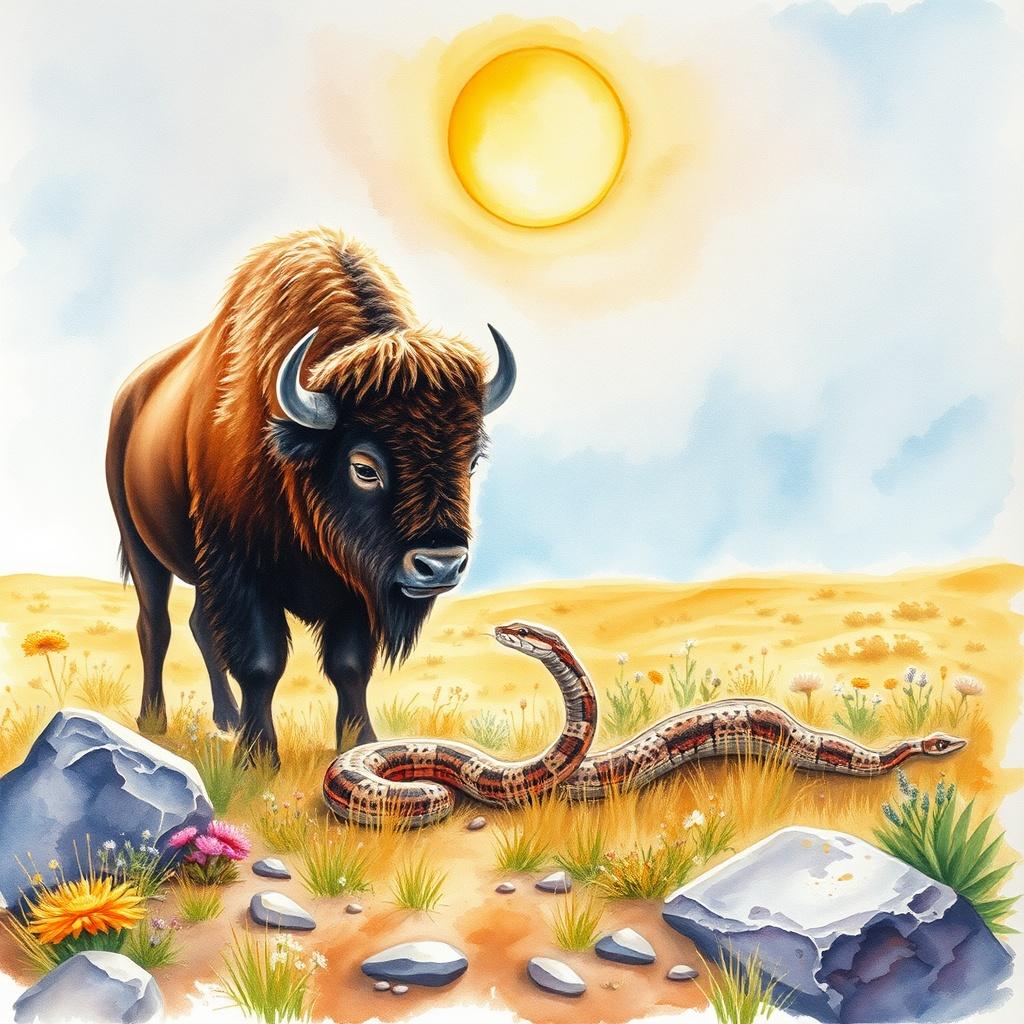 Bison and the Rattlesnake