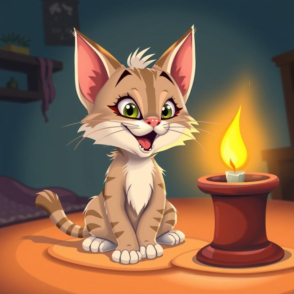 The Cat and the Candlelight