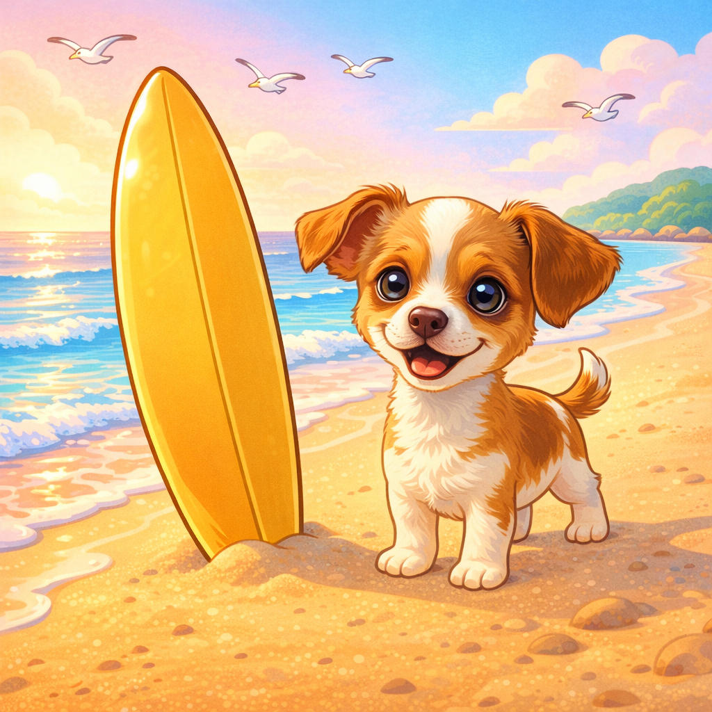 Wave Rider: The Surfing Puppy