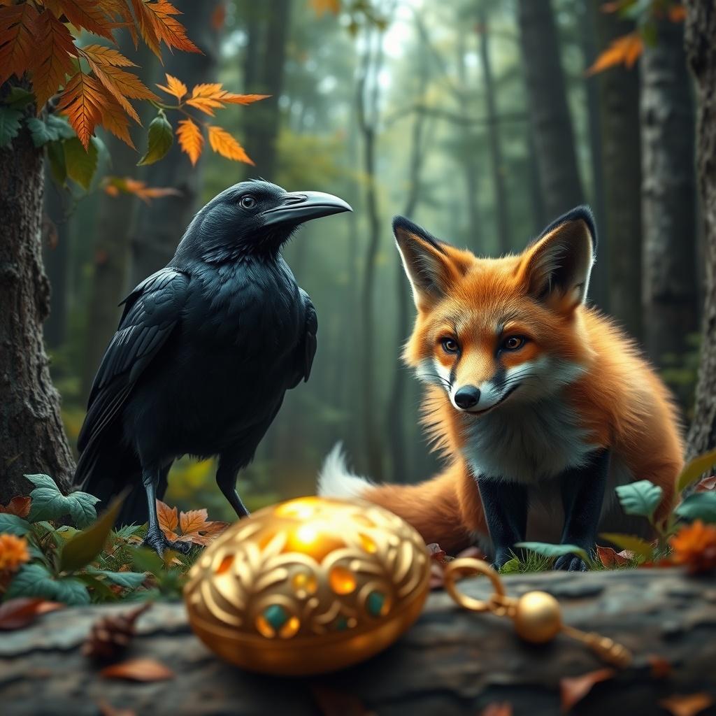The Clever Crow and the Cunning Fox