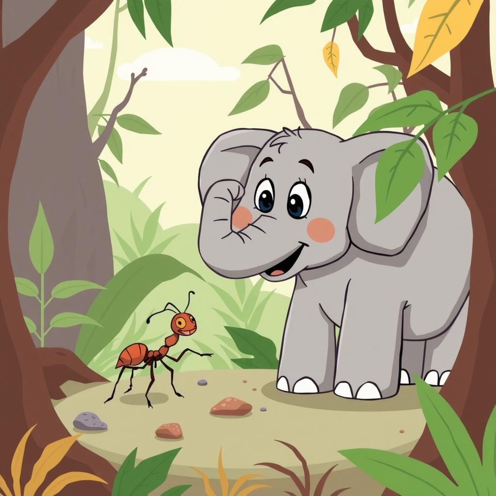 The Friendship of Ant and Elephant