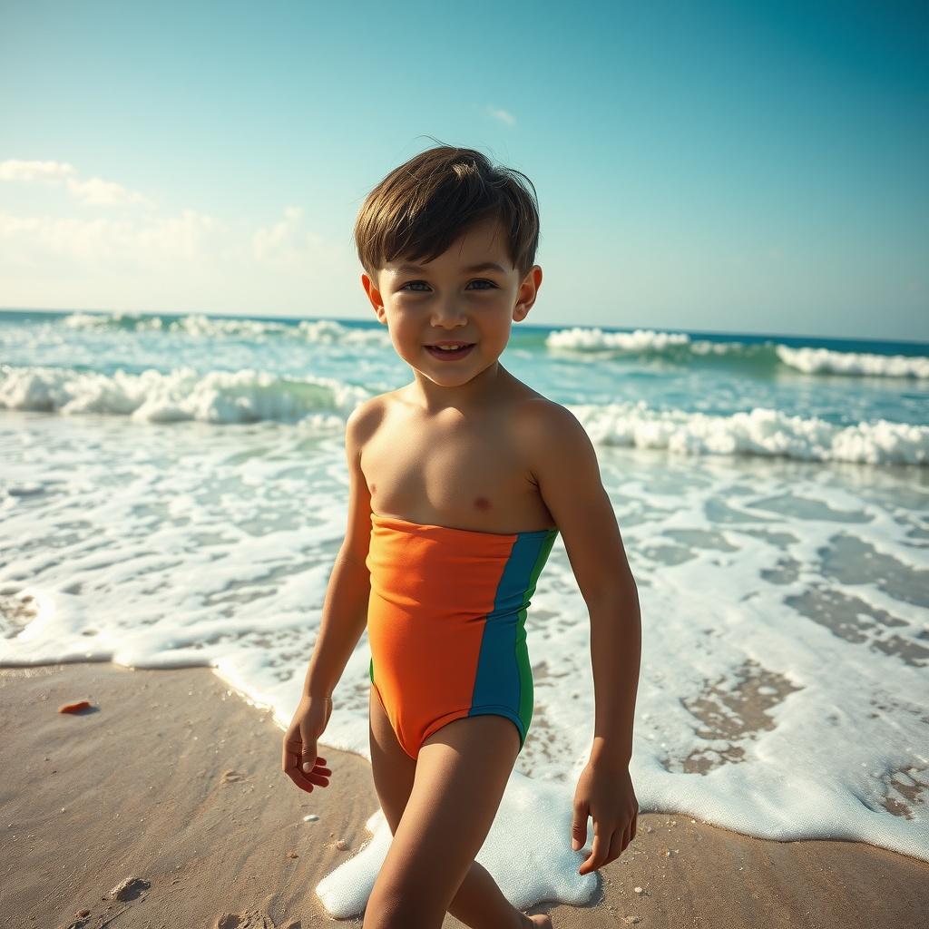 The young Peter's Colorful Beach Adventure