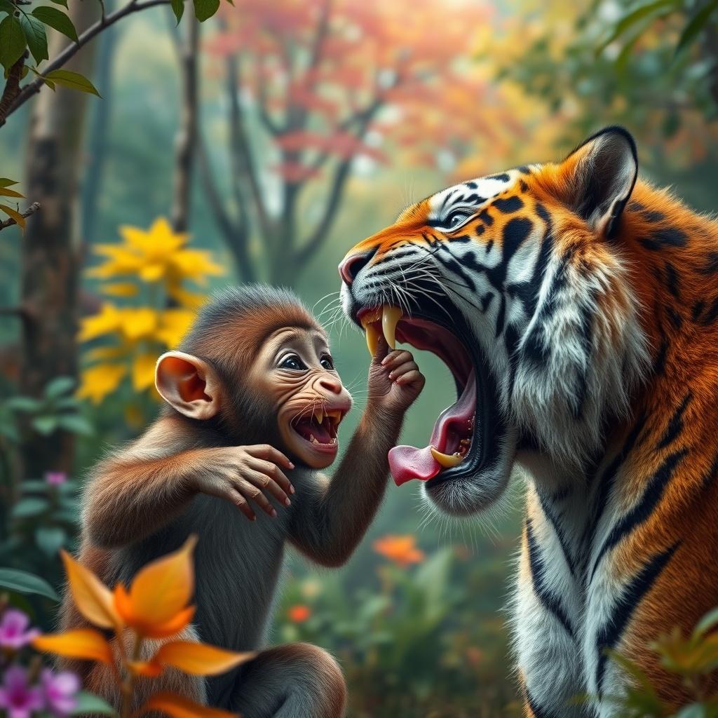 The Clever Monkey and the Hungry Tiger