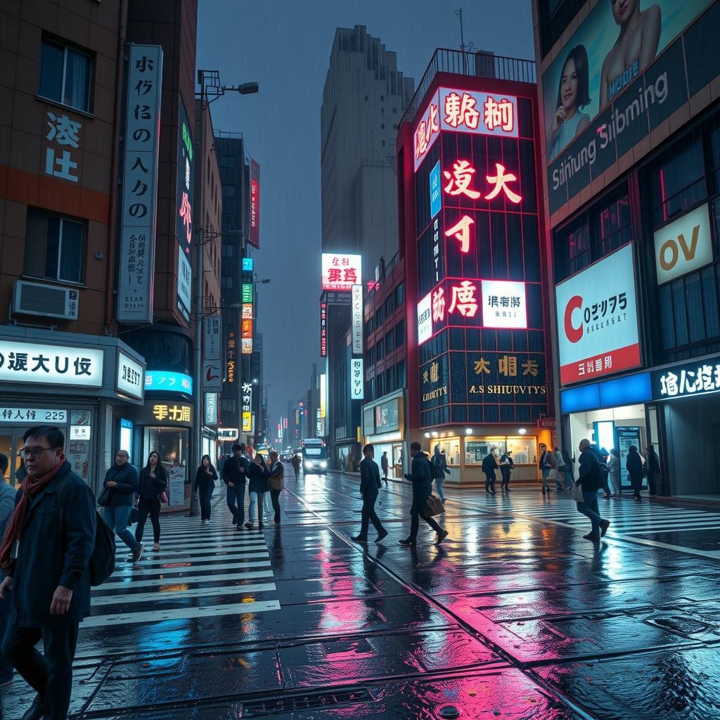 Rain and Neon: Shibuya's Heartbreak