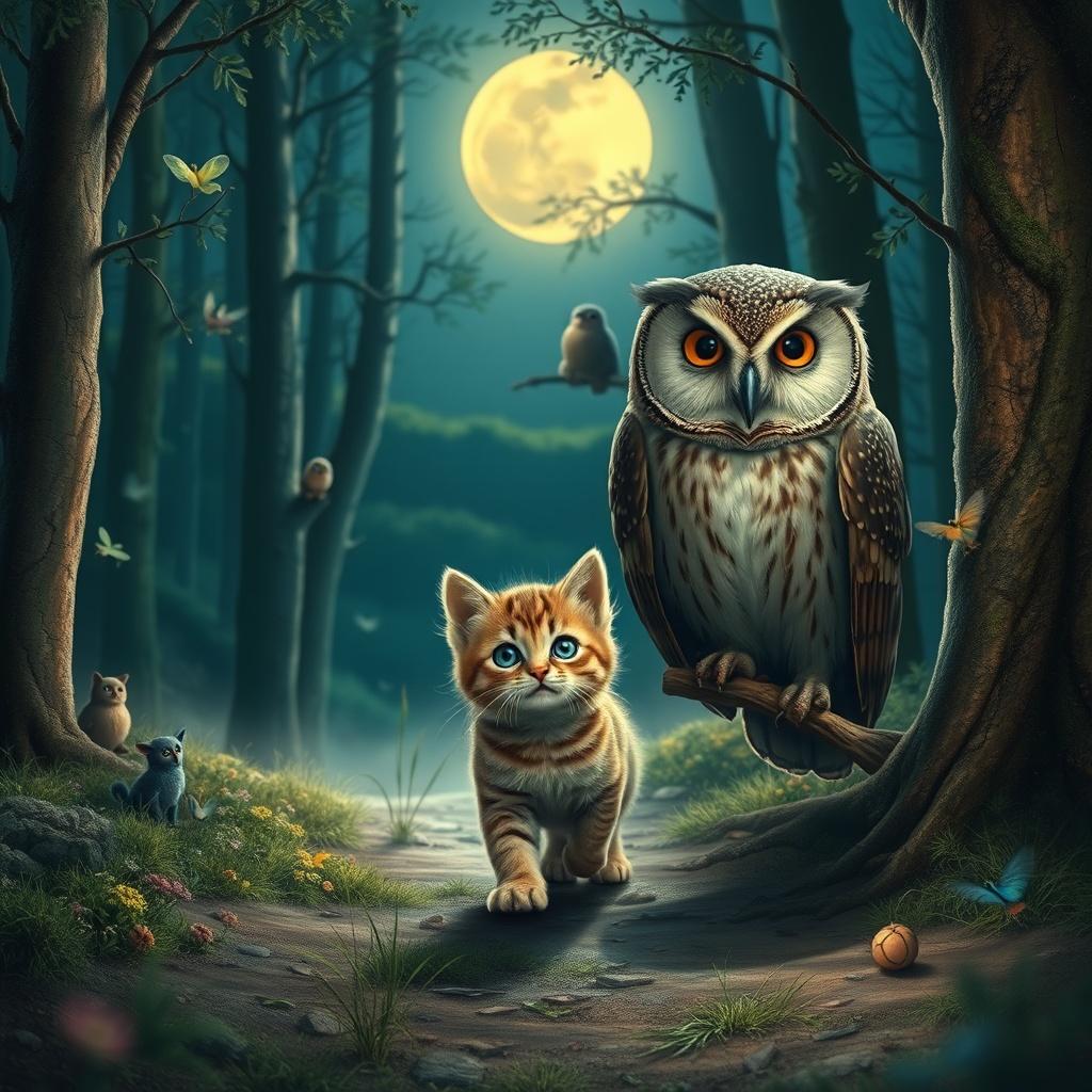 The Wise Owl and the Lost Kitten