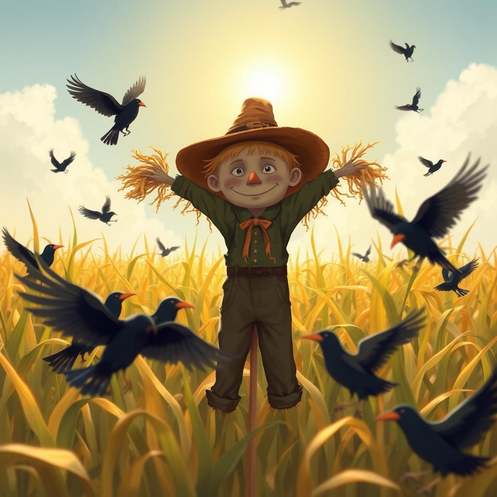 The Shy Scarecrow's Friendship
