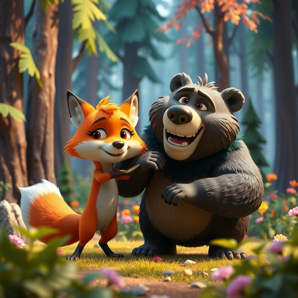 The Clever Fox and the Strong Bear