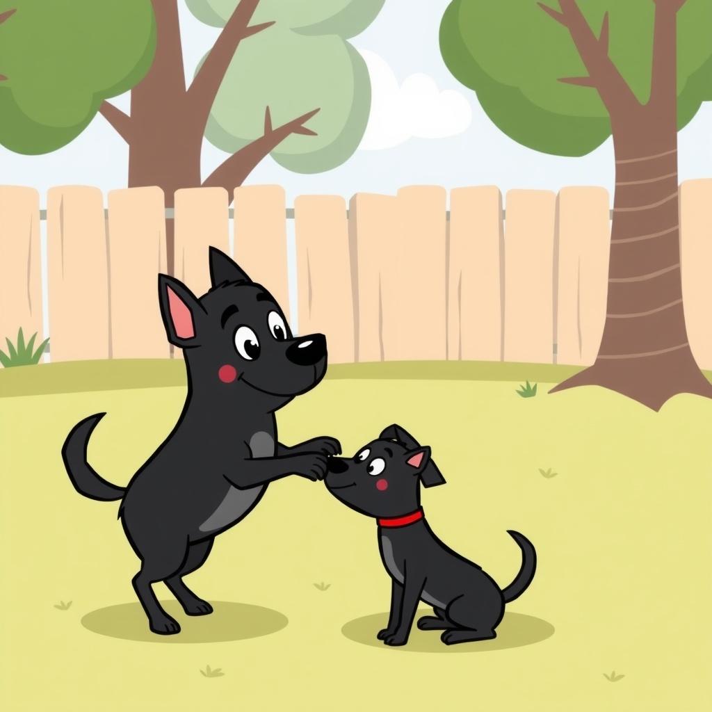 The Adventures of Big and Small Black Dog Buddies