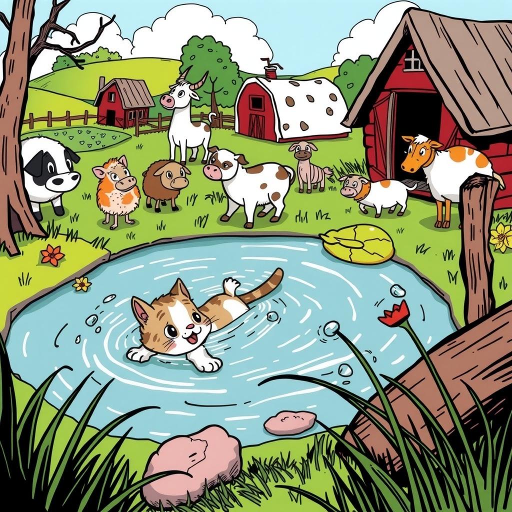 The Brave Farm Cat