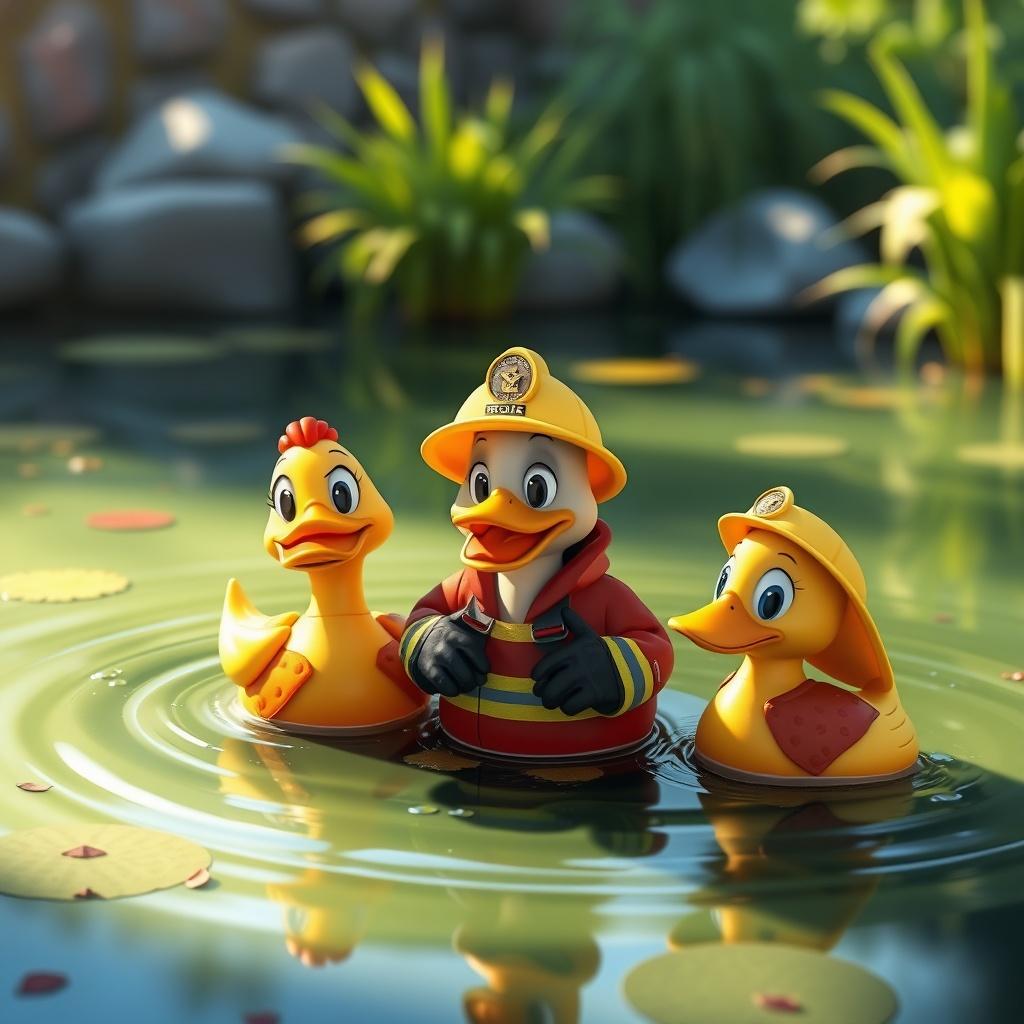 The Firefighter Ducks and the Great Pond Rescue