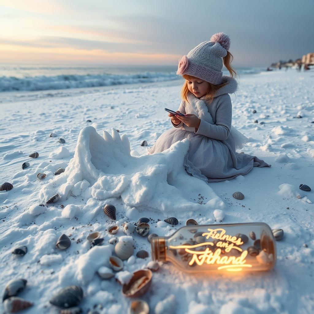 The Snowy Beach Adventure