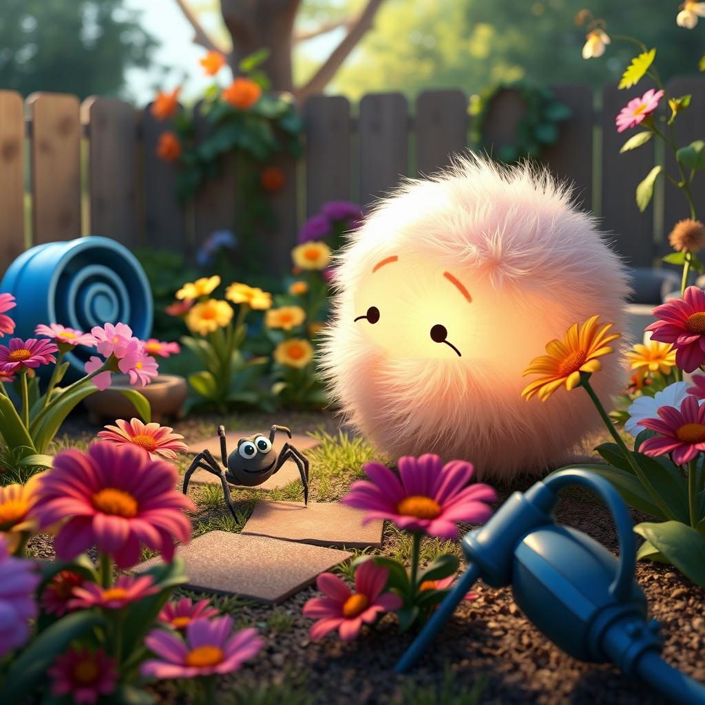 Fuzzy and Spidey's Backyard Adventure