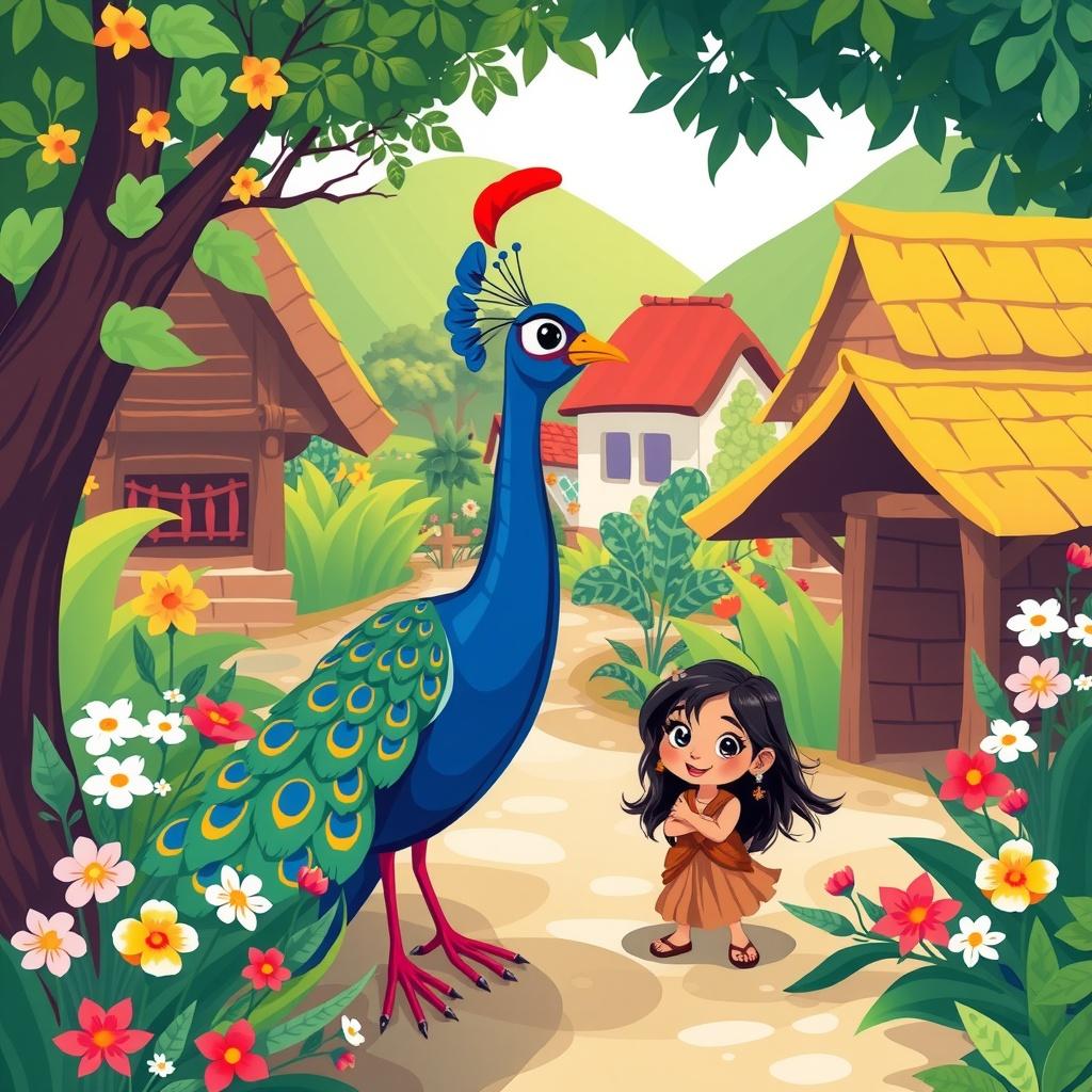 The Village Girl and the Peacock