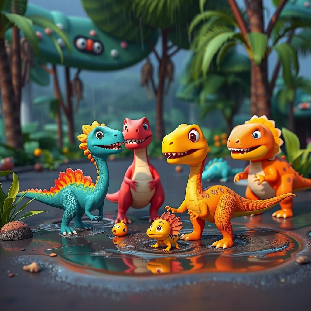 Dinosaurs on a Rainy Day