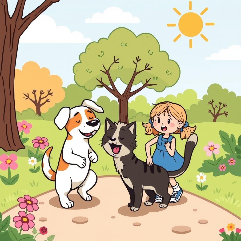 Two Little Friends and Their Pets