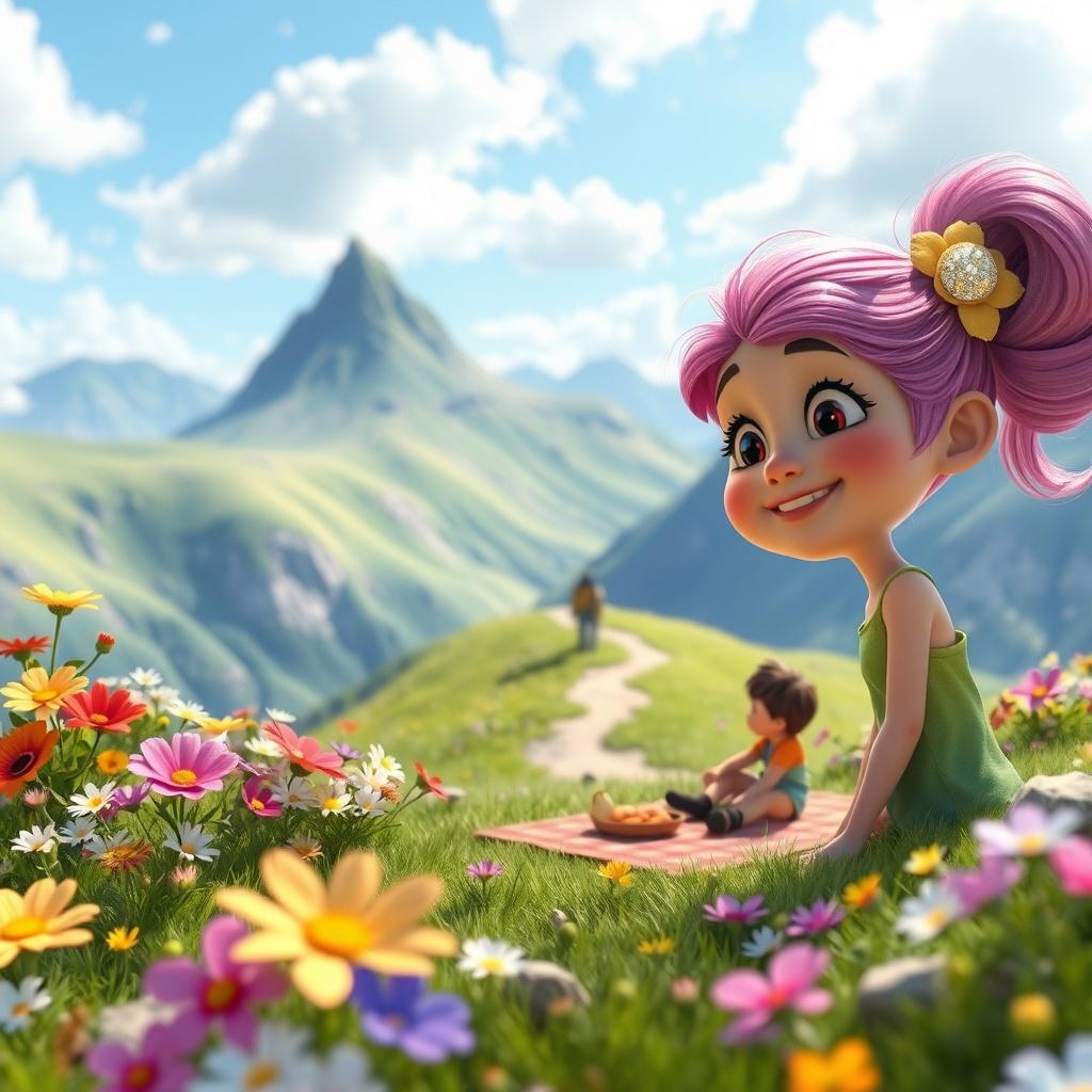 Elara's Adventure on Mount Gigglepuff